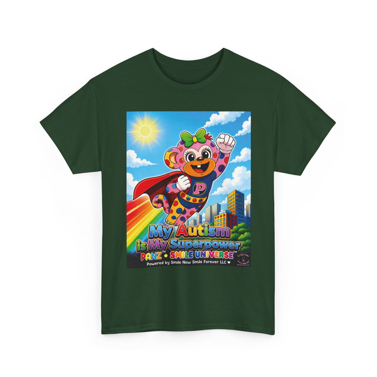 Panz™ Unisex Heavy Cotton™ Tee – "My Autism is My Superpower" Graphic | Smile Universe Collection