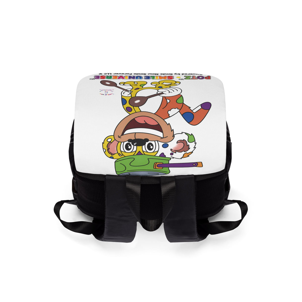 Potz™ Unisex Casual Shoulder Backpack – Playful Graphic Backpack | Smile Universe Collection