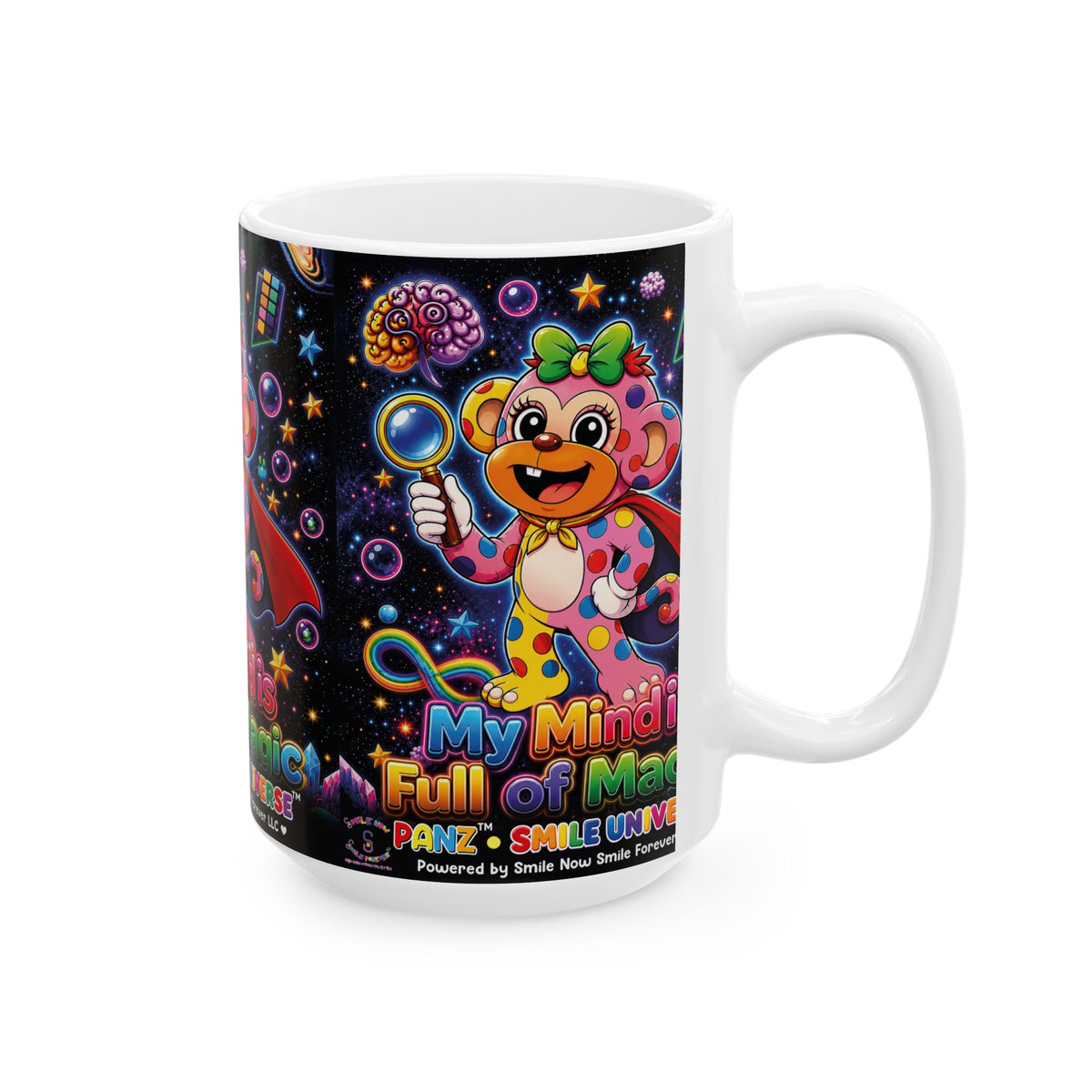 Panz™ Ceramic Mug (11oz & 15oz) – "My Mind is Full of Magic" Graphic | Smile Universe Collection