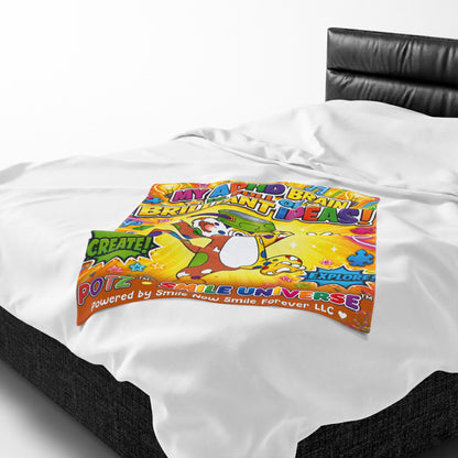 Potz™ Velveteen Plush Blanket – "My ADHD Brain is Full of Brilliant Ideas!" Graphic Throw | Smile Universe Collection