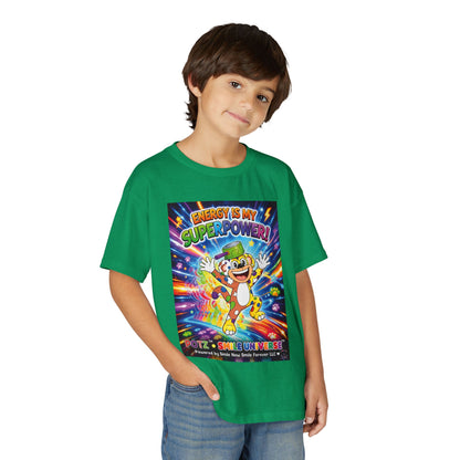Potz™ Youth DryBlend® T-Shirt – "Energy is My Superpower!" Graphic Tee | Smile Universe Collection
