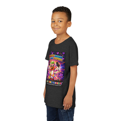 Panz™ Youth Short Sleeve Tee – "Differently Amazing & Loudly Autistic!" Graphic | Smile Universe Collection