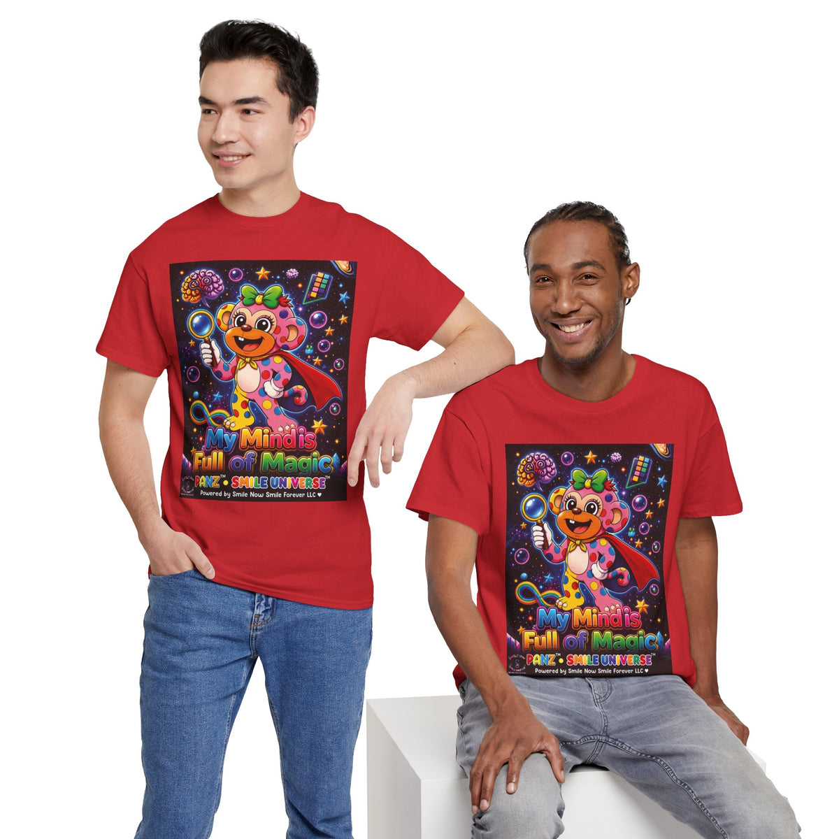 Panz™ Unisex Heavy Cotton™ Tee – "My Mind is Full of Magic" Graphic | Smile Universe Collection