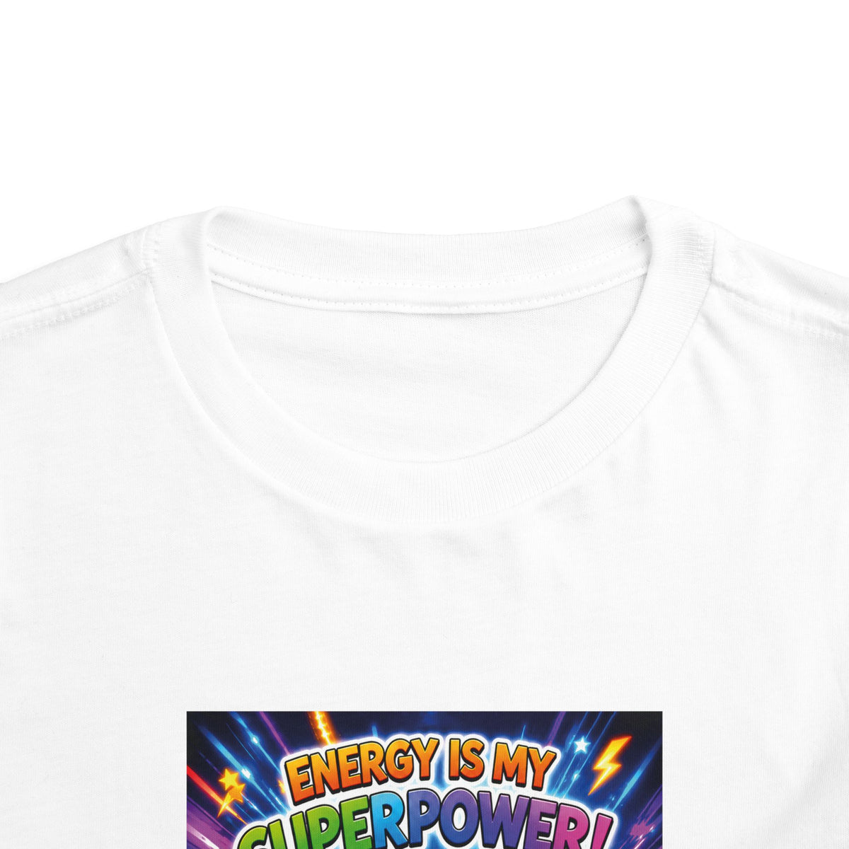 Potz™ Toddler Short Sleeve Tee – "Energy is My Superpower!" Graphic Tee | Smile Universe Collection