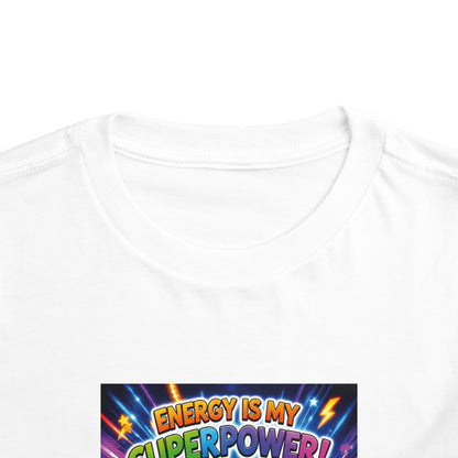 Potz™ Toddler Short Sleeve Tee – "Energy is My Superpower!" Graphic Tee | Smile Universe Collection