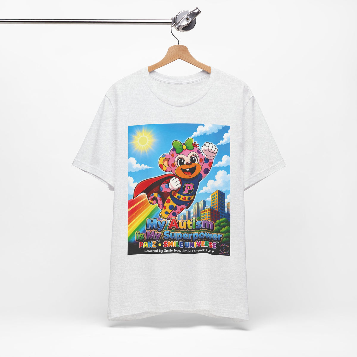 Panz™ Unisex Jersey Short Sleeve Tee – "My Autism is My Superpower" Graphic | Smile Universe Collection