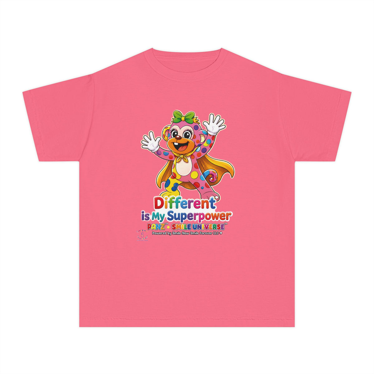 Panz™ Youth Midweight Tee – "Different is My Superpower" Graphic | Smile Universe Collection