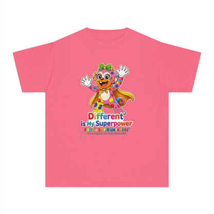 Panz™ Youth Midweight Tee – "Different is My Superpower" Graphic | Smile Universe Collection