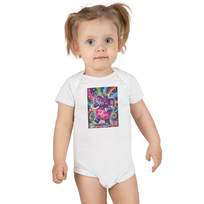 Piklez™ Baby Short Sleeve Onesie® – "Born to Celebrate!" Graphic | Smile Universe Collection
