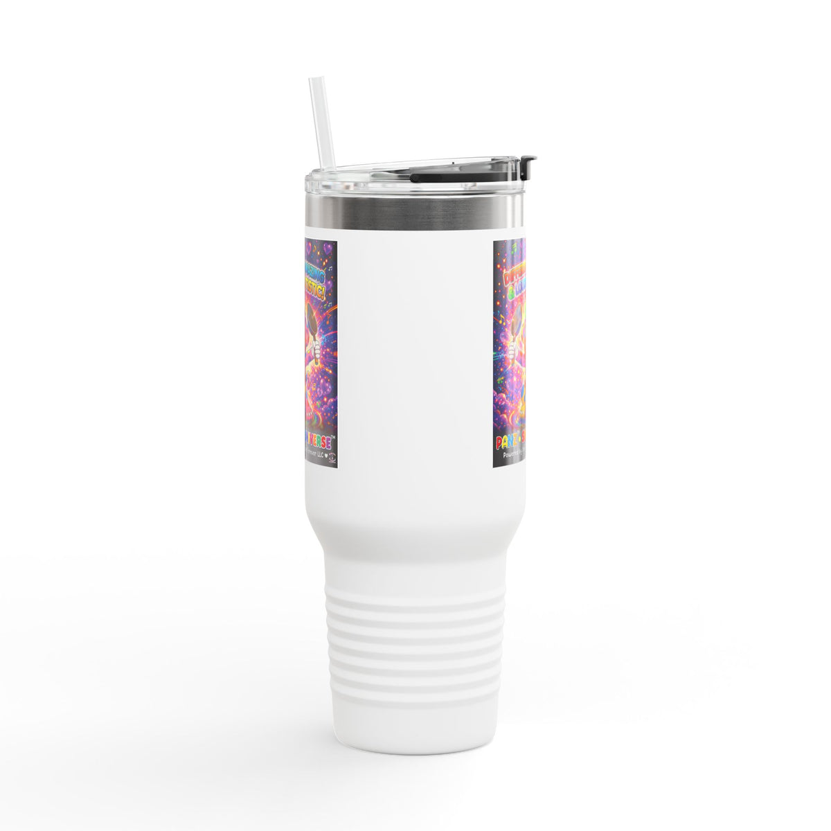 Panz™ 40oz Insulated Travel Mug – "Differently Amazing & Loudly Autistic!" Graphic | Smile Universe Collection