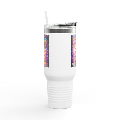 Panz™ 40oz Insulated Travel Mug – "Differently Amazing & Loudly Autistic!" Graphic | Smile Universe Collection