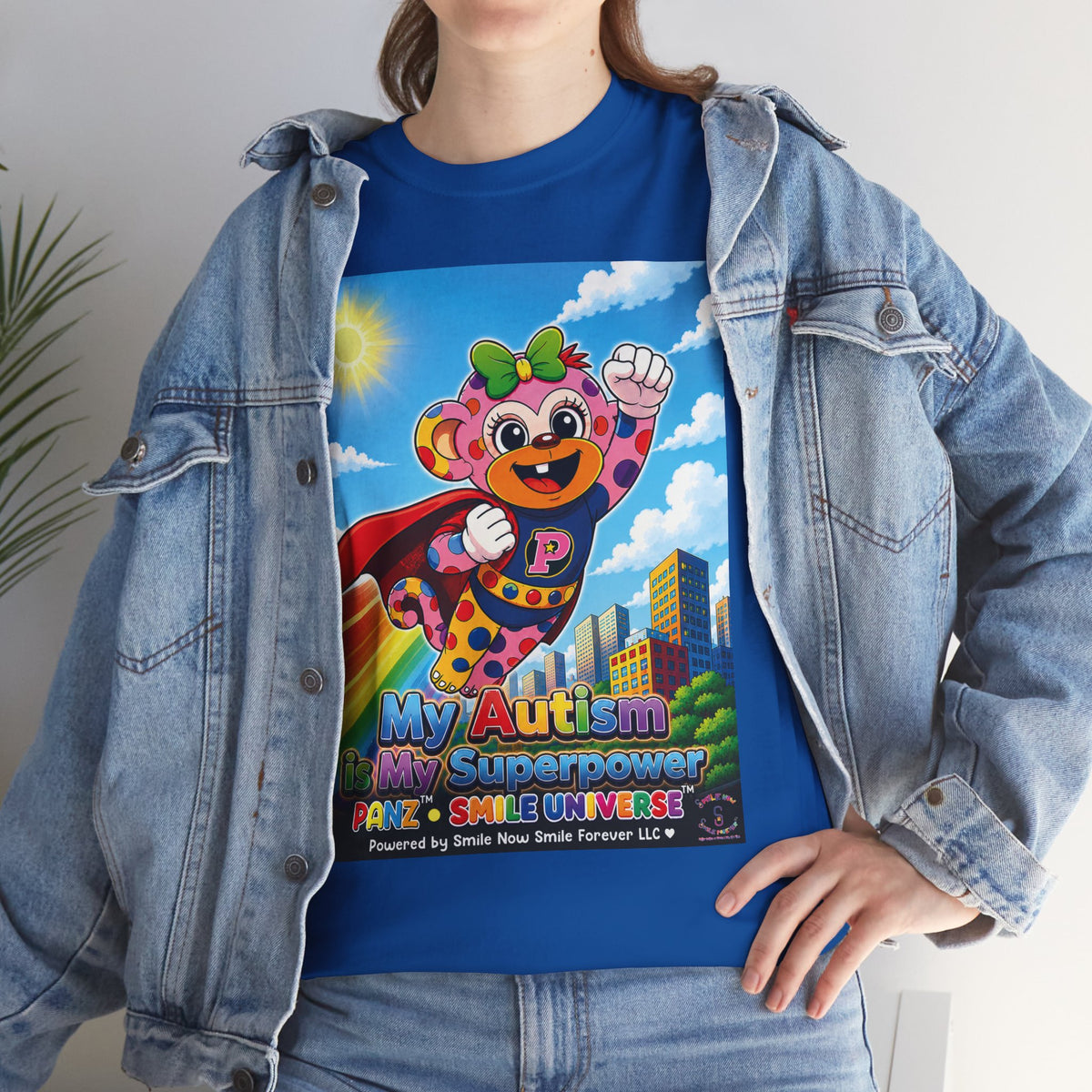 Panz™ Unisex Heavy Cotton™ Tee – "My Autism is My Superpower" Graphic | Smile Universe Collection