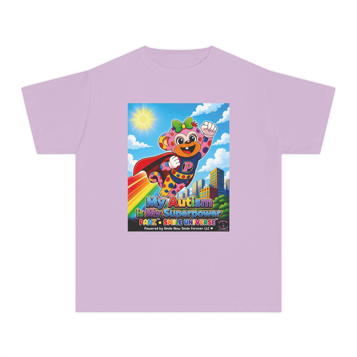 Panz™ Youth Midweight Tee – "My Autism is My Superpower" Graphic | Smile Universe Collection