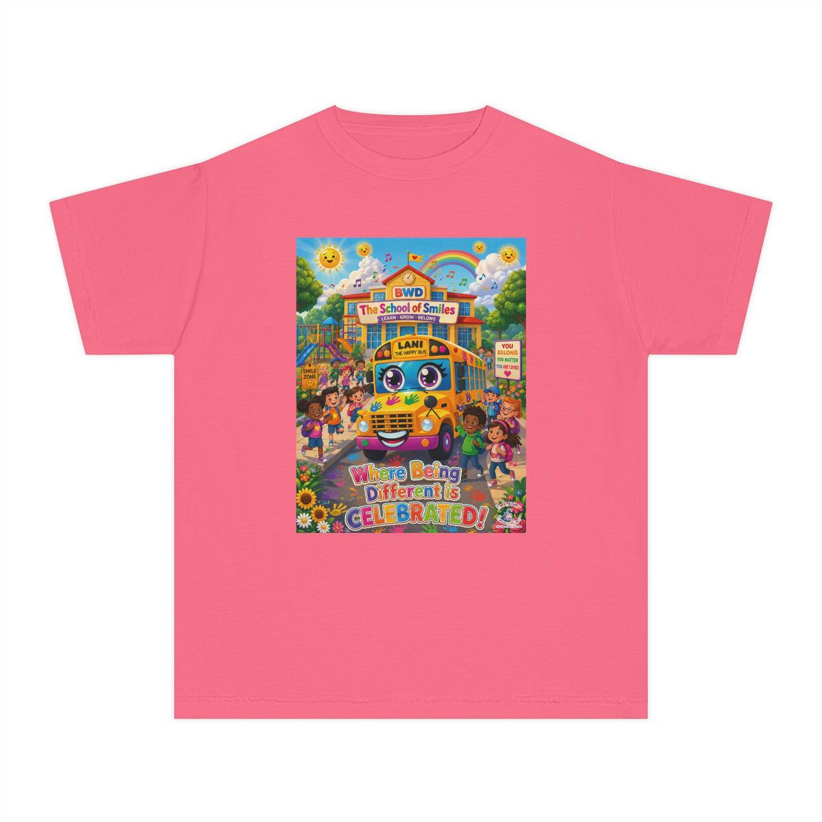 Lani™ Youth Midweight Tee – "Where Being Different is CELEBRATED!" Graphic Shirt