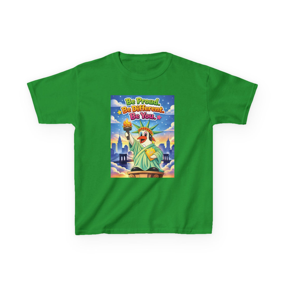 TuBz™M "Be Proud. Be Different. Be You." Kids T-Shirt - Inspirational Graphic Tee