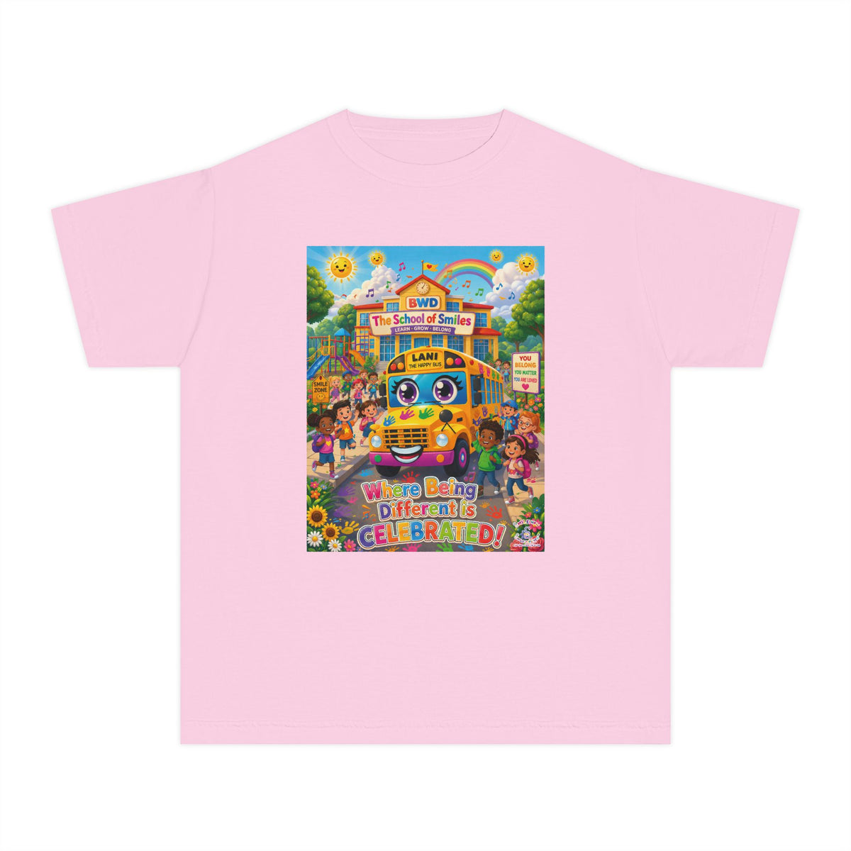 Lani™ Youth Midweight Tee – "Where Being Different is CELEBRATED!" Graphic Shirt