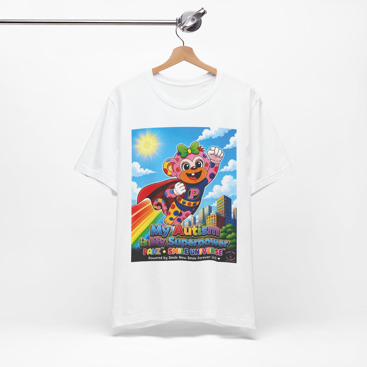 Panz™ Unisex Jersey Short Sleeve Tee – "My Autism is My Superpower" Graphic | Smile Universe Collection