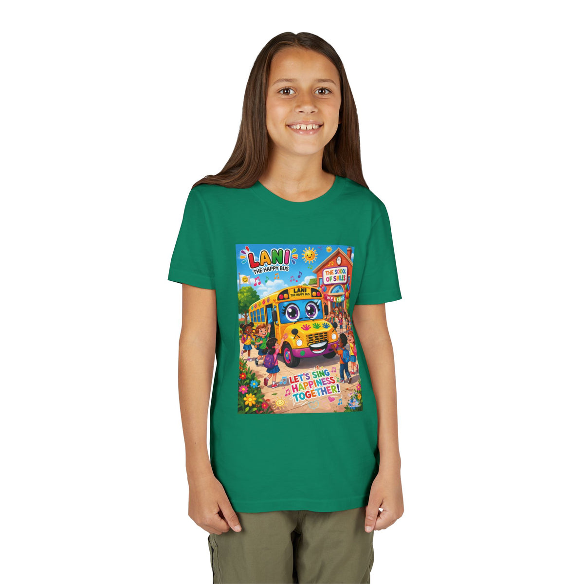 Lani™ Youth Short Sleeve Tee – "Let's Sing Happiness Together!" Graphic