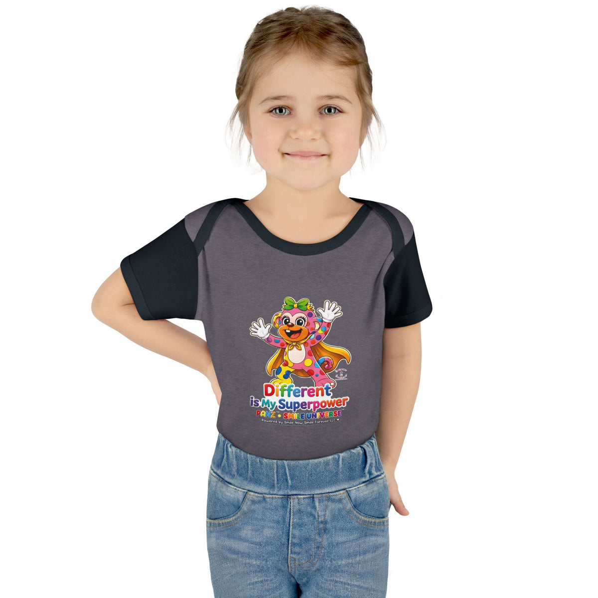 Panz™ Infant Baby Rib Bodysuit – "Different is My Superpower" Graphic | Smile Universe Collection