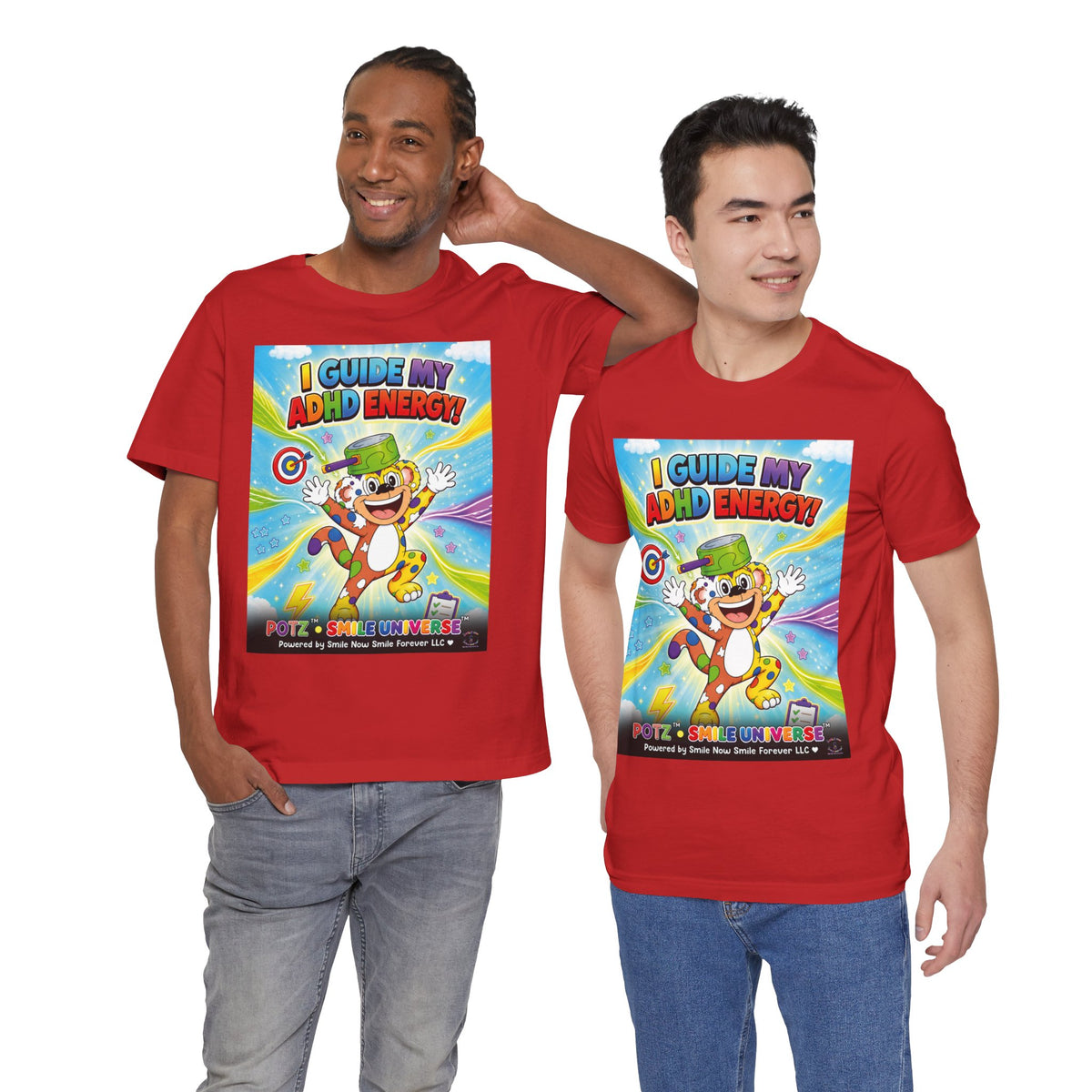 Potz™ Unisex Jersey Short Sleeve Tee – "I Guide My ADHD Energy!" Graphic Tee | Smile Universe Collection