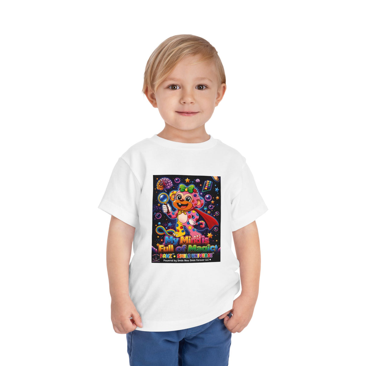 Panz™ Toddler Short Sleeve Tee – "My Mind is Full of Magic" Graphic | Smile Universe Collection