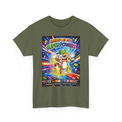 Potz™ Unisex Heavy Cotton™ Tee – "Energy is My Superpower!" Graphic Tee | Smile Universe Collection