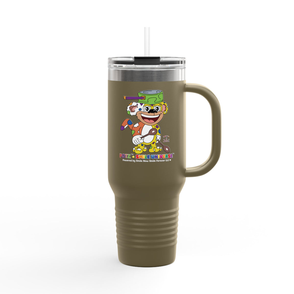 Potz™ Insulated Travel Mug 40oz – Playful Graphic Tumbler | Smile Universe Collection