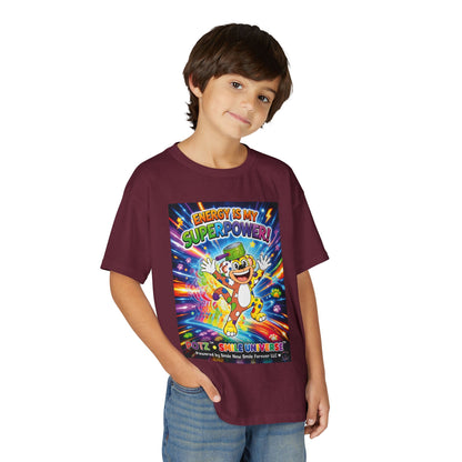 Potz™ Youth DryBlend® T-Shirt – "Energy is My Superpower!" Graphic Tee | Smile Universe Collection