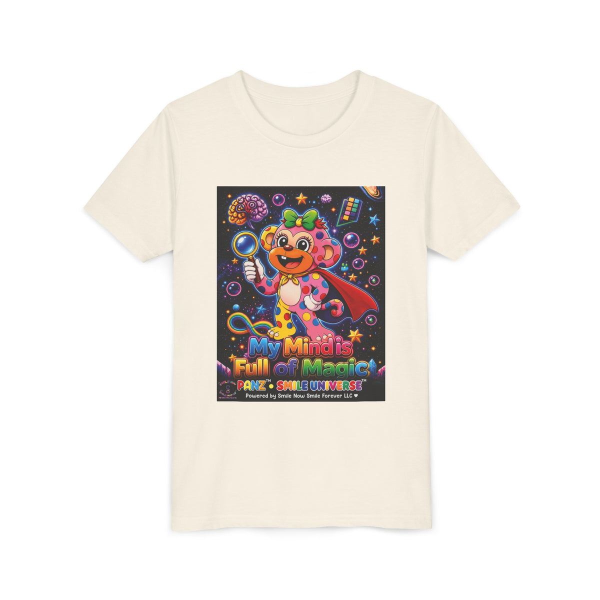 Panz™ Youth Short Sleeve Tee – "My Mind is Full of Magic" Graphic | Smile Universe Collection