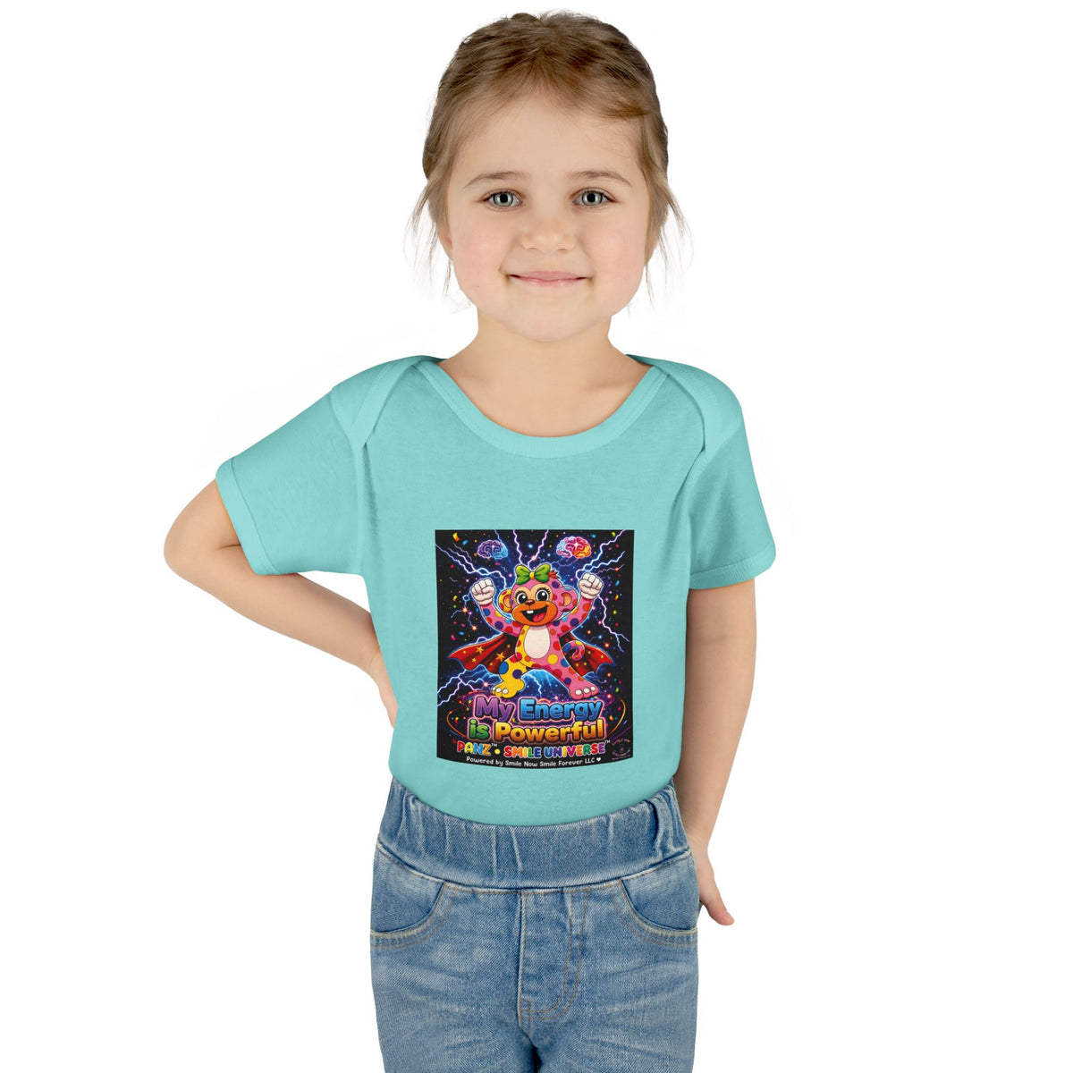 Panz™ Infant Baby Rib Bodysuit – "My Energy is Powerful" Graphic Onesie | Smile Universe Collection