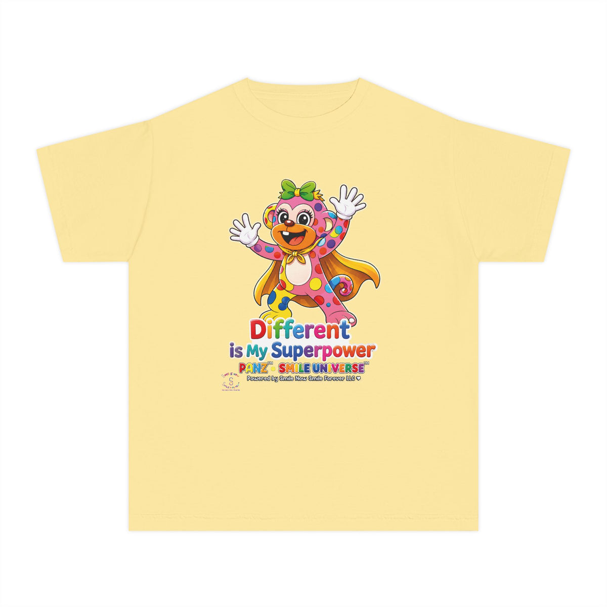 Panz™ Youth Midweight Tee – "Different is My Superpower" Graphic | Smile Universe Collection