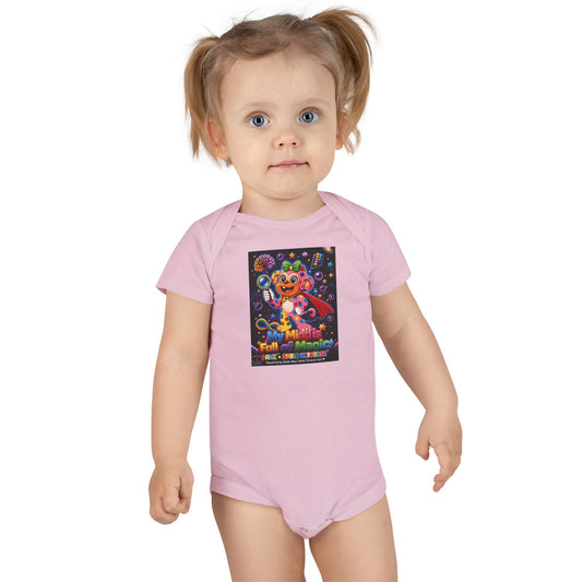 Panz™ Baby Short Sleeve Onesie® – "My Mind is Full of Magic" Graphic | Smile Universe Collection