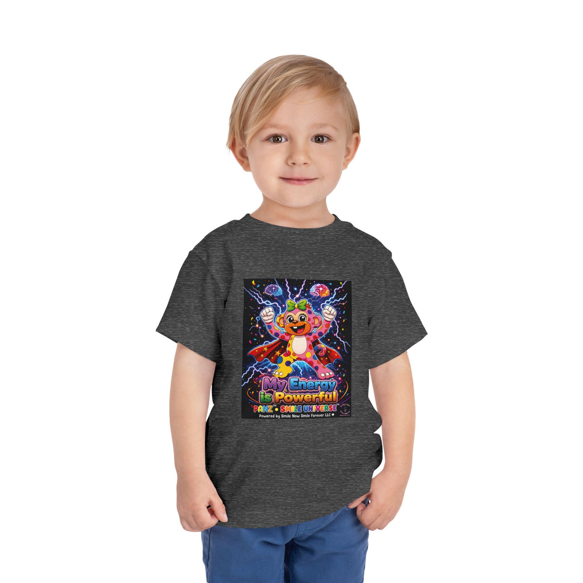Panz™ Toddler Short Sleeve Tee – "My Energy is Powerful" Graphic Tee | Smile Universe Collection