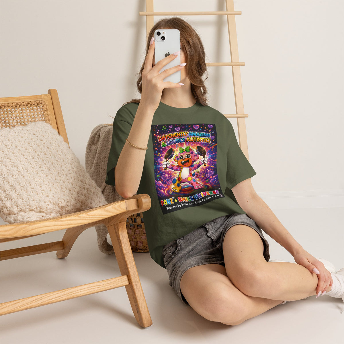 Panz™ Unisex Heavy Cotton™ Tee – "Differently Amazing & Loudly Autistic!" Graphic | Smile Universe Collection