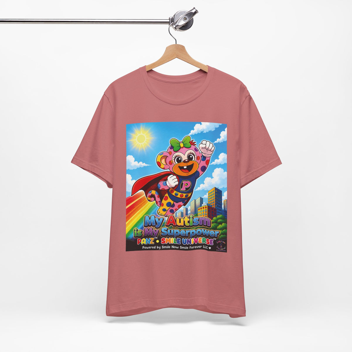 Panz™ Unisex Jersey Short Sleeve Tee – "My Autism is My Superpower" Graphic | Smile Universe Collection