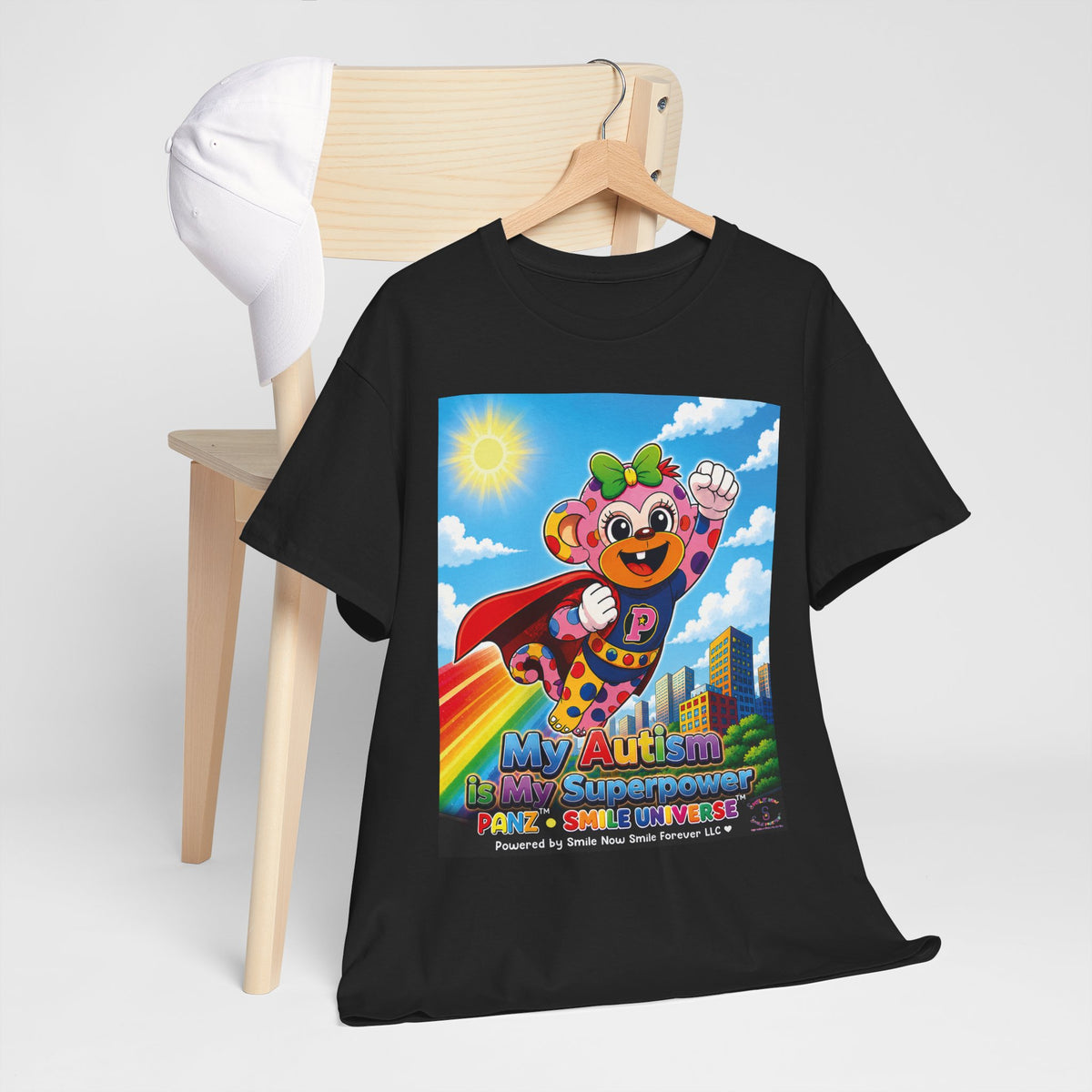 Panz™ Unisex Heavy Cotton™ Tee – "My Autism is My Superpower" Graphic | Smile Universe Collection