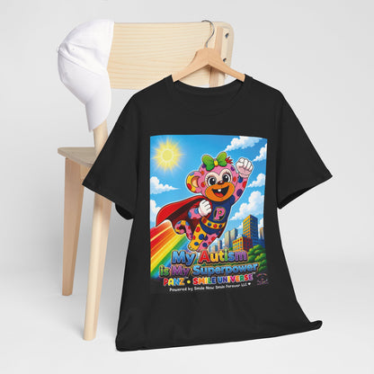 Panz™ Unisex Heavy Cotton™ Tee – "My Autism is My Superpower" Graphic | Smile Universe Collection
