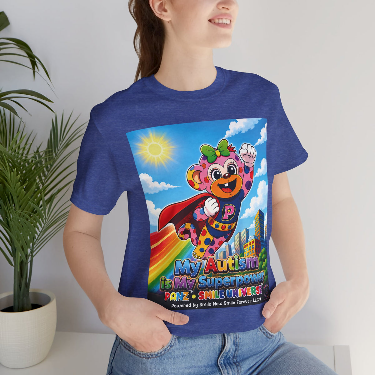 Panz™ Unisex Jersey Short Sleeve Tee – "My Autism is My Superpower" Graphic | Smile Universe Collection