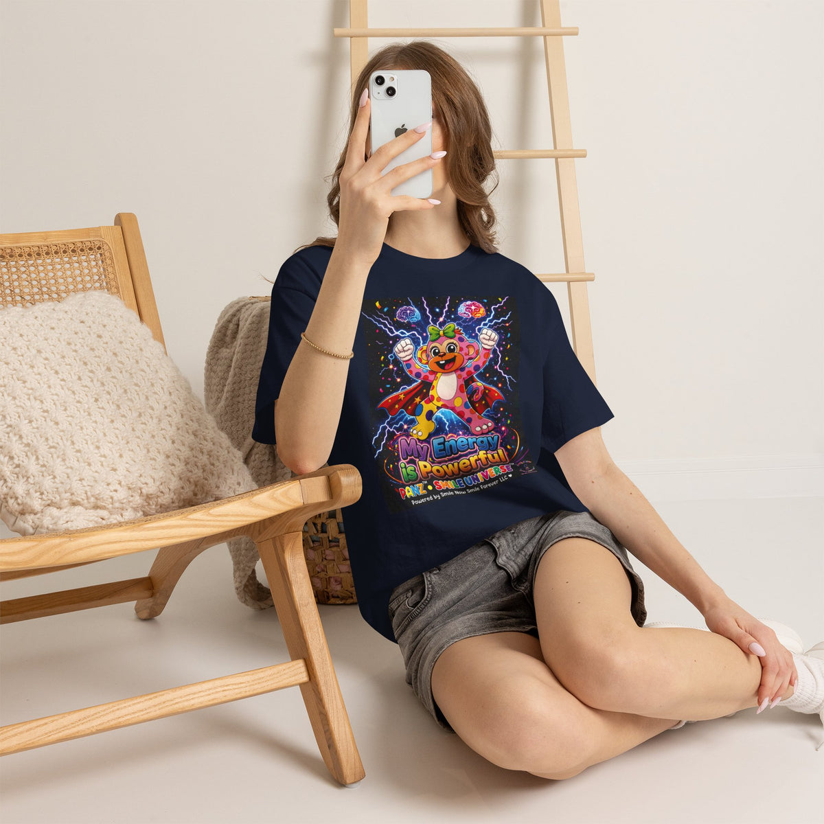 Panz™ Unisex Heavy Cotton™ Tee For Adult – "My Energy is Powerful" Graphic Tee | Smile Universe Collection