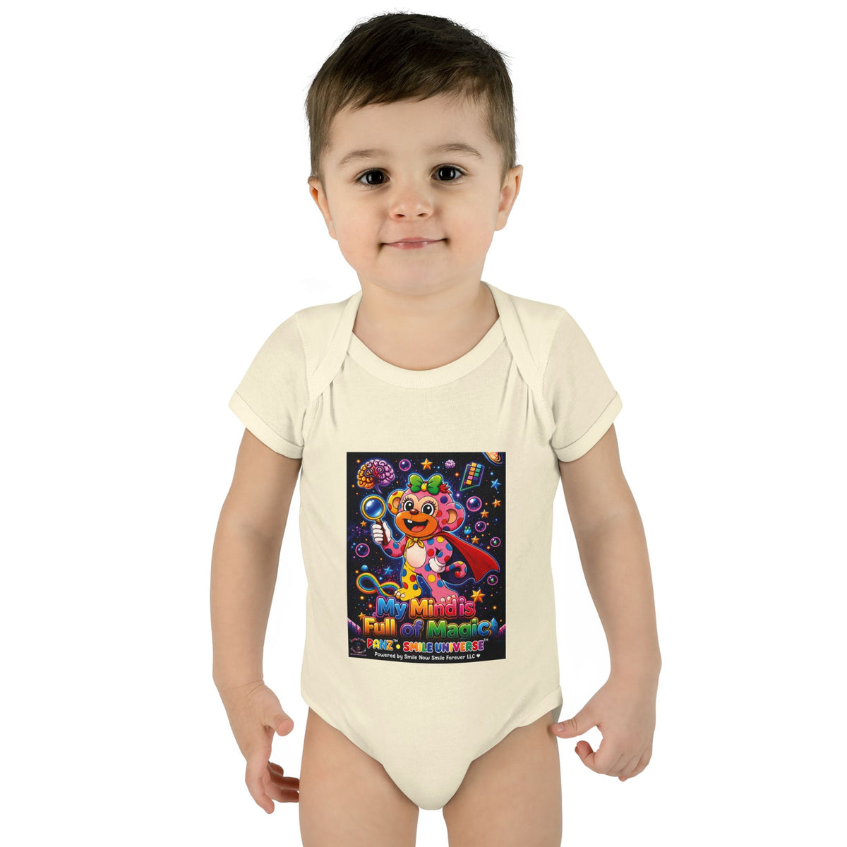 Panz™ Infant Baby Rib Bodysuit – "My Mind is Full of Magic" Graphic | Smile Universe Collection
