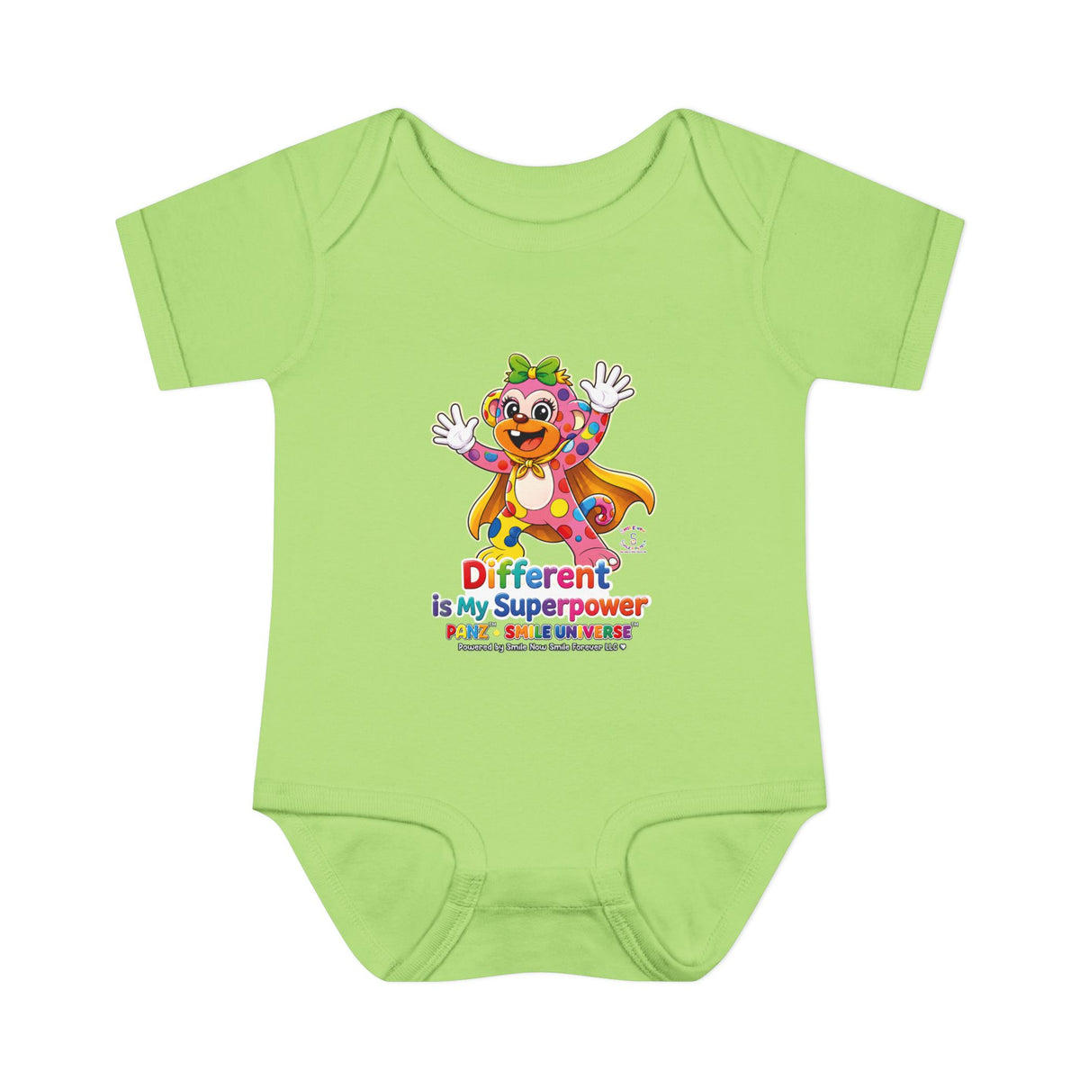 Panz™ Infant Baby Rib Bodysuit – "Different is My Superpower" Graphic | Smile Universe Collection