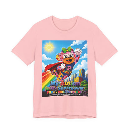 Panz™ Unisex Jersey Short Sleeve Tee – "My Autism is My Superpower" Graphic | Smile Universe Collection