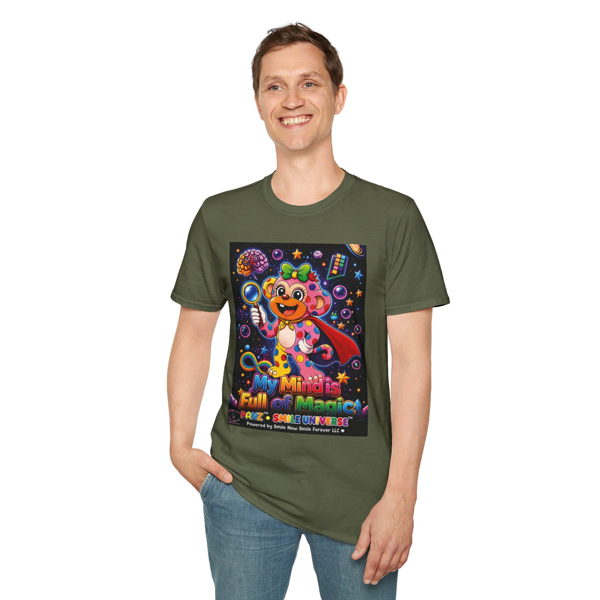 Panz™ Unisex Softstyle T-Shirt – "My Mind is Full of Magic" Graphic | Smile Universe Collection