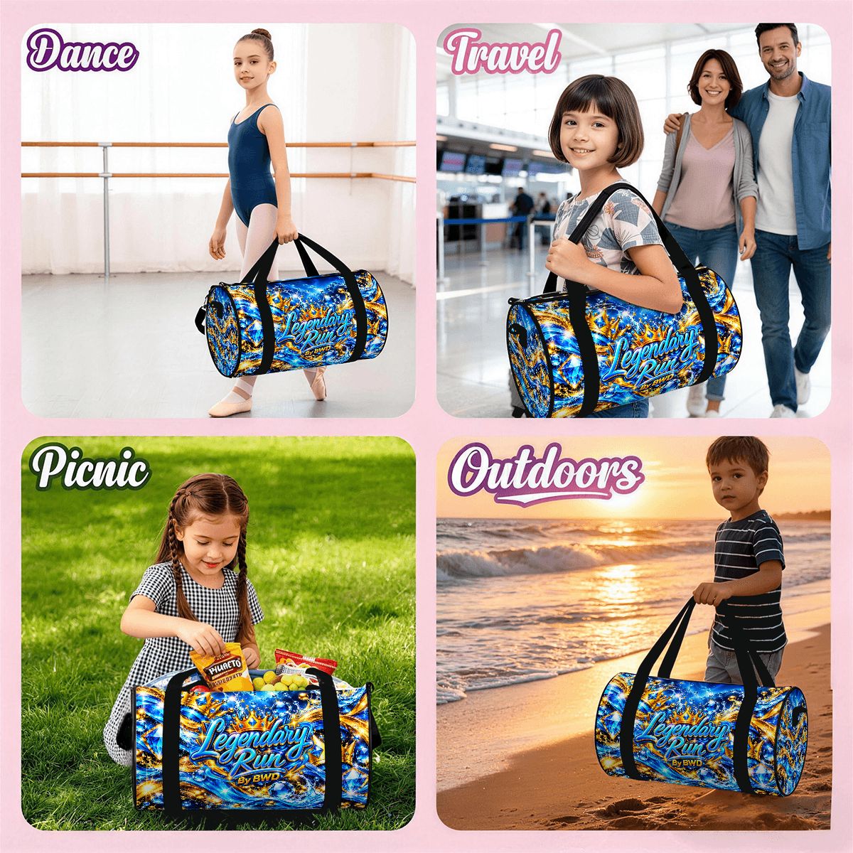 BWD Legendary Run™ AOP Mini Duffle Bag — Royal Blue
