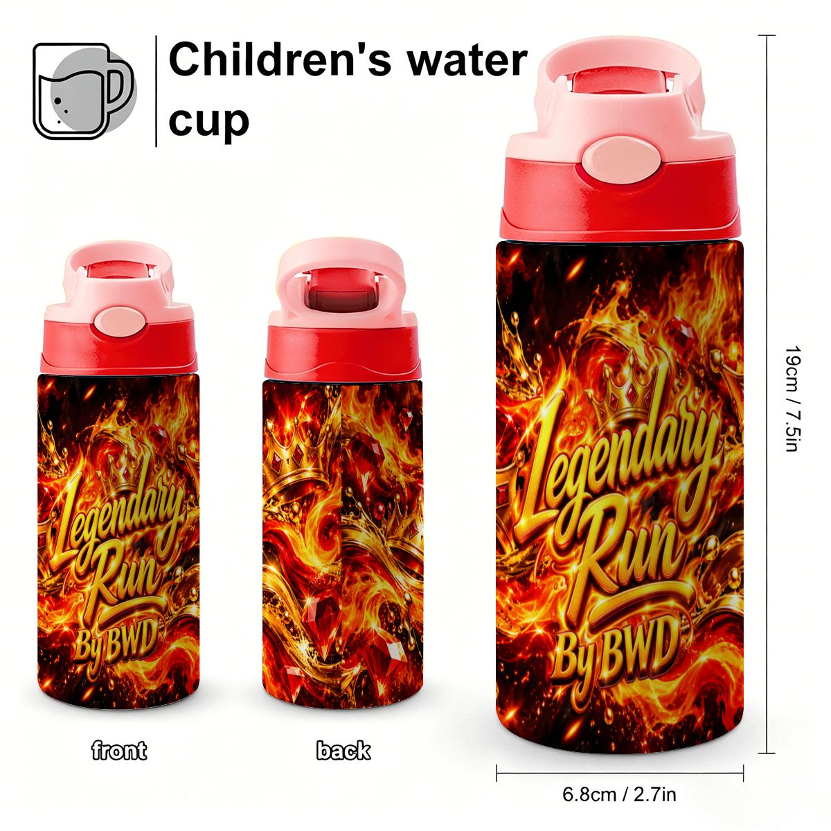 Legendary Run Water Bottle - Fire & Gold Edition
