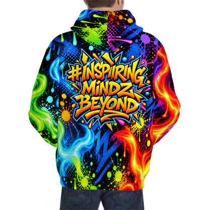 BWD “Inspiring Mindz Beyond™” Men’s AOP Pullover Hoodie — Neon Flow