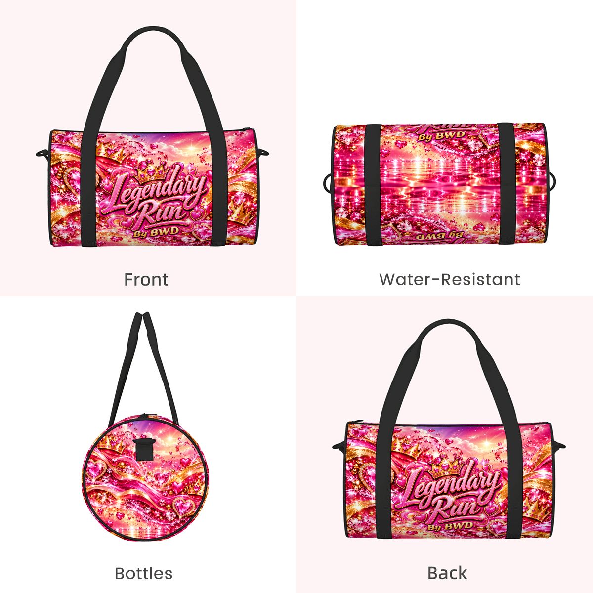 BWD Legendary Run™ AOP Mini Duffle Bag — Pink Royalty