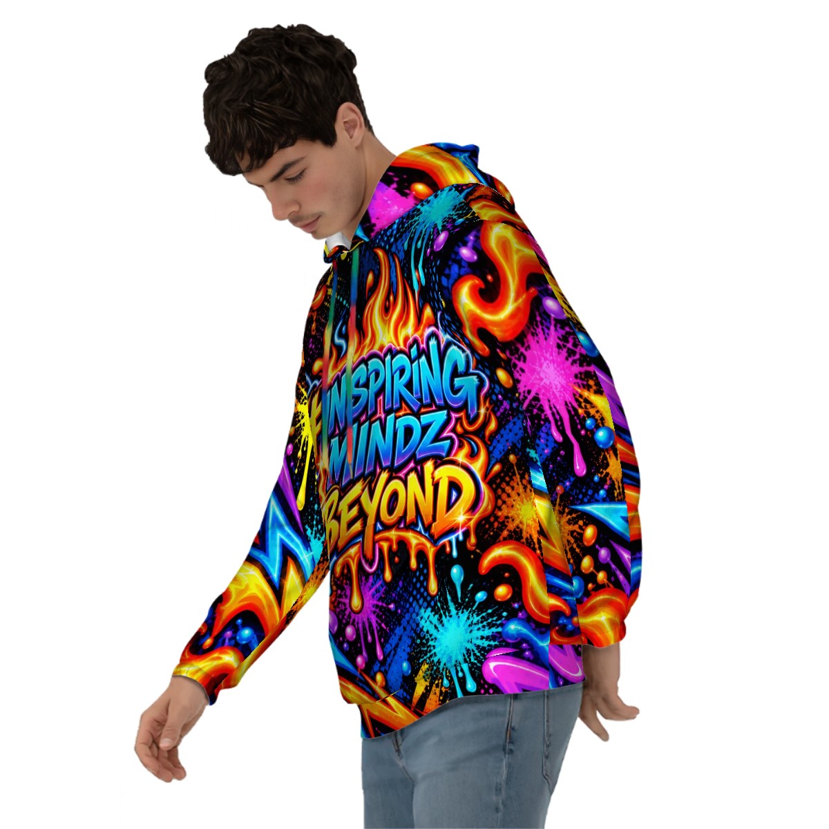 BWD “Inspiring Mindz Beyond™” Men’s AOP Pullover Hoodie — Electric Street Art